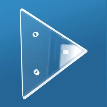 1100°C Triangular Fused Quartz Plate With Holes Customized To Your Needs