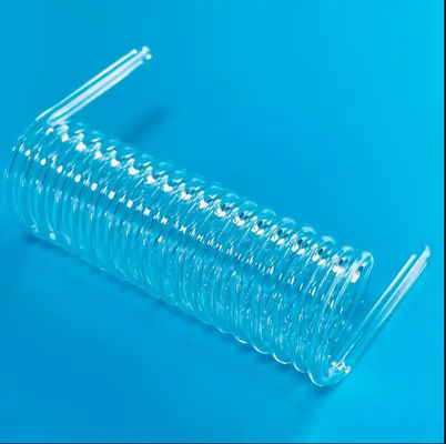 High Temperature Resistance Clear Fused Silica Spiral Tube With Customizable Outside Diameter