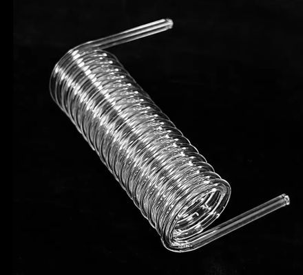 High Temperature Resistance Clear Fused Silica Spiral Tube With Customizable Outside Diameter