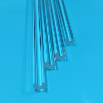 Semi Circular Groove Fused Quartz Substrate 4×3.6×185mm Precision Machined